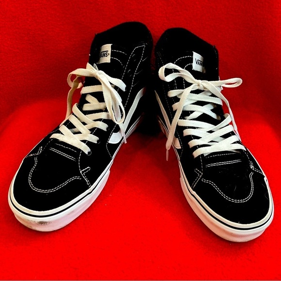 VANS SZ 11 & 10 Sk8-Hi Skate Parisian Night  High Top Black White Lace Up Shoes - Picture 1 of 11